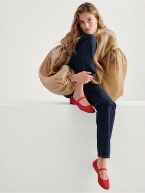 ROTHY’S RED Square Mary Jane Flats